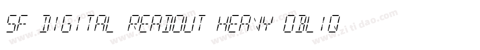SF Digital Readout Heavy Oblique字体转换